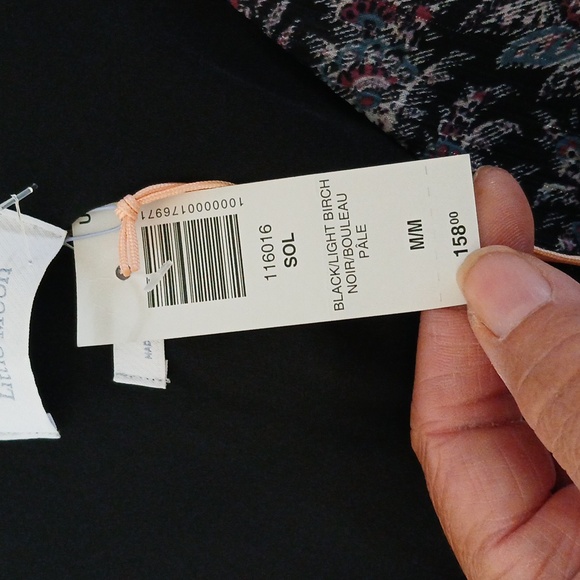 $158 Aritzia Little Moon Black and Purple Paisley Dress with Belt - Picture 5 of 11